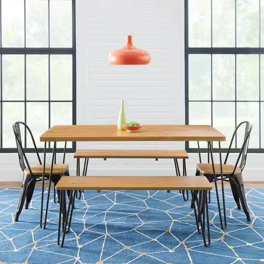 StyleWell Banyan Honey Brown Wood Dining Table