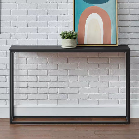 StyleWell Donnely Black Console Table with Black Wood Top