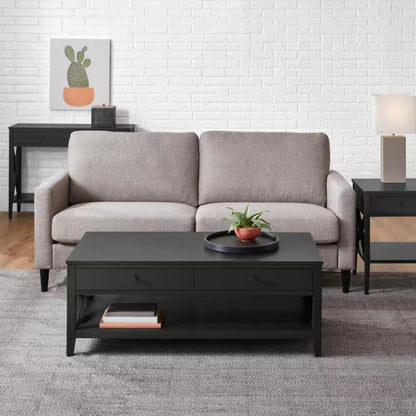StyleWell Oakley Charcoal Black Wood Coffee Table