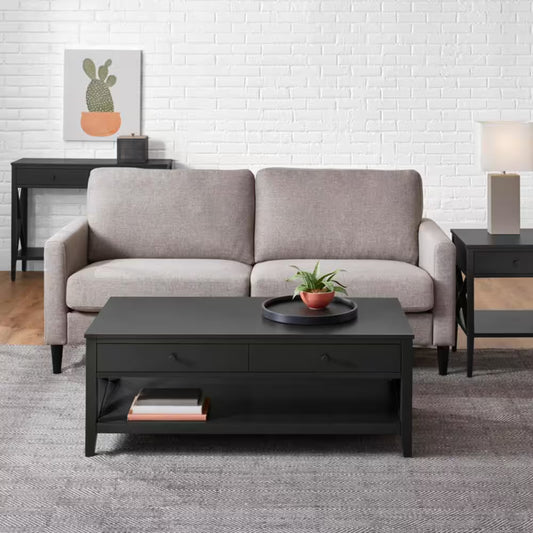 StyleWell Oakley Charcoal Black Wood Coffee Table