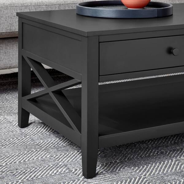 StyleWell Oakley Charcoal Black Wood Coffee Table