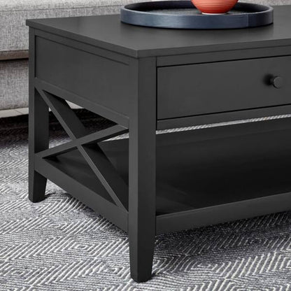 StyleWell Oakley Charcoal Black Wood Coffee Table