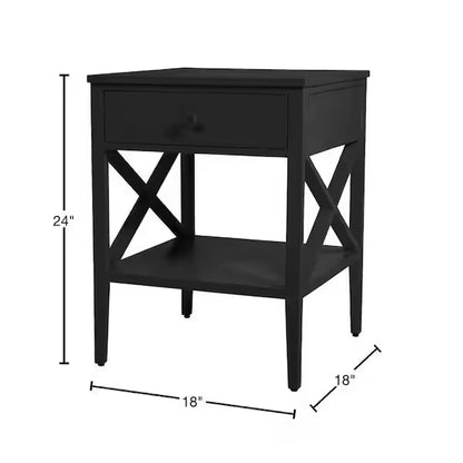 StyleWell Oakley Black Wood End Table