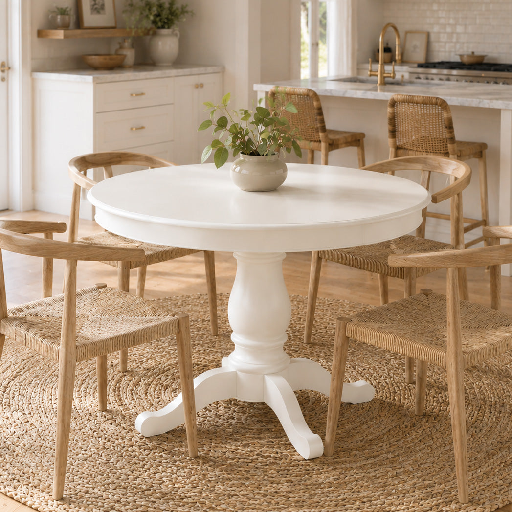 StyleWell Ivory Wood Round Dining Table for 4