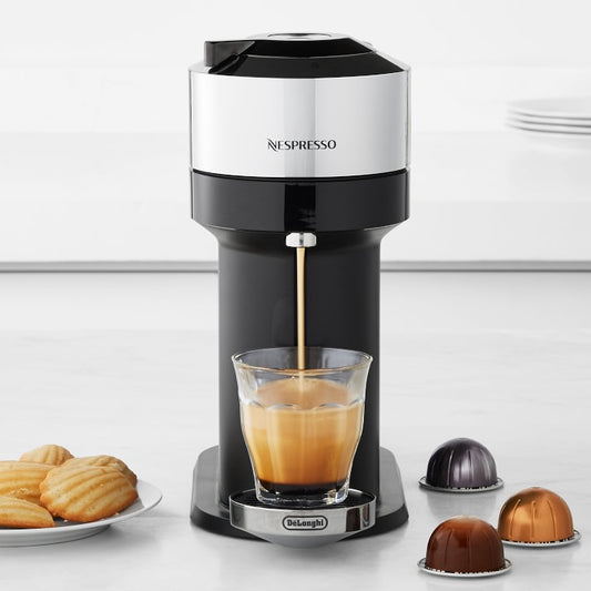 Nespresso Vertuo Next Deluxe Coffee and Espresso Machine by De'Longhi, Chrome