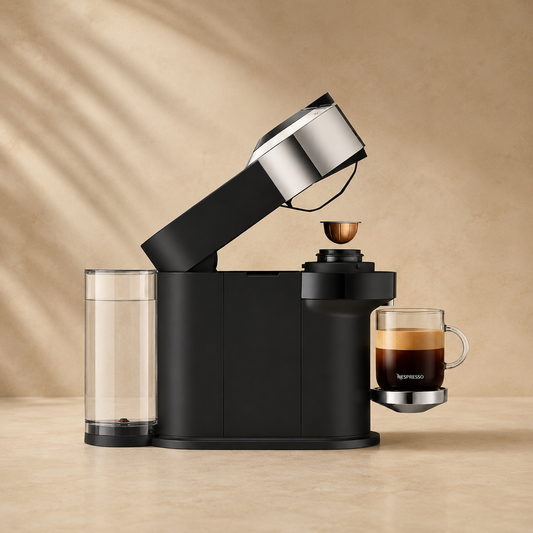 Nespresso Vertuo Next Deluxe Coffee and Espresso Machine by De'Longhi, Chrome