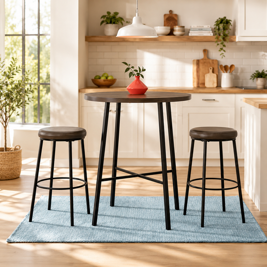 StyleWell 3-Piece Dining Set with Chocolate Wood Top