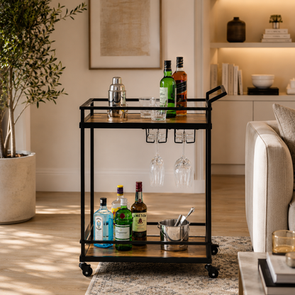 StyleWell Black Metal Bar Cart