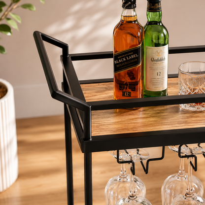 StyleWell Black Metal Bar Cart