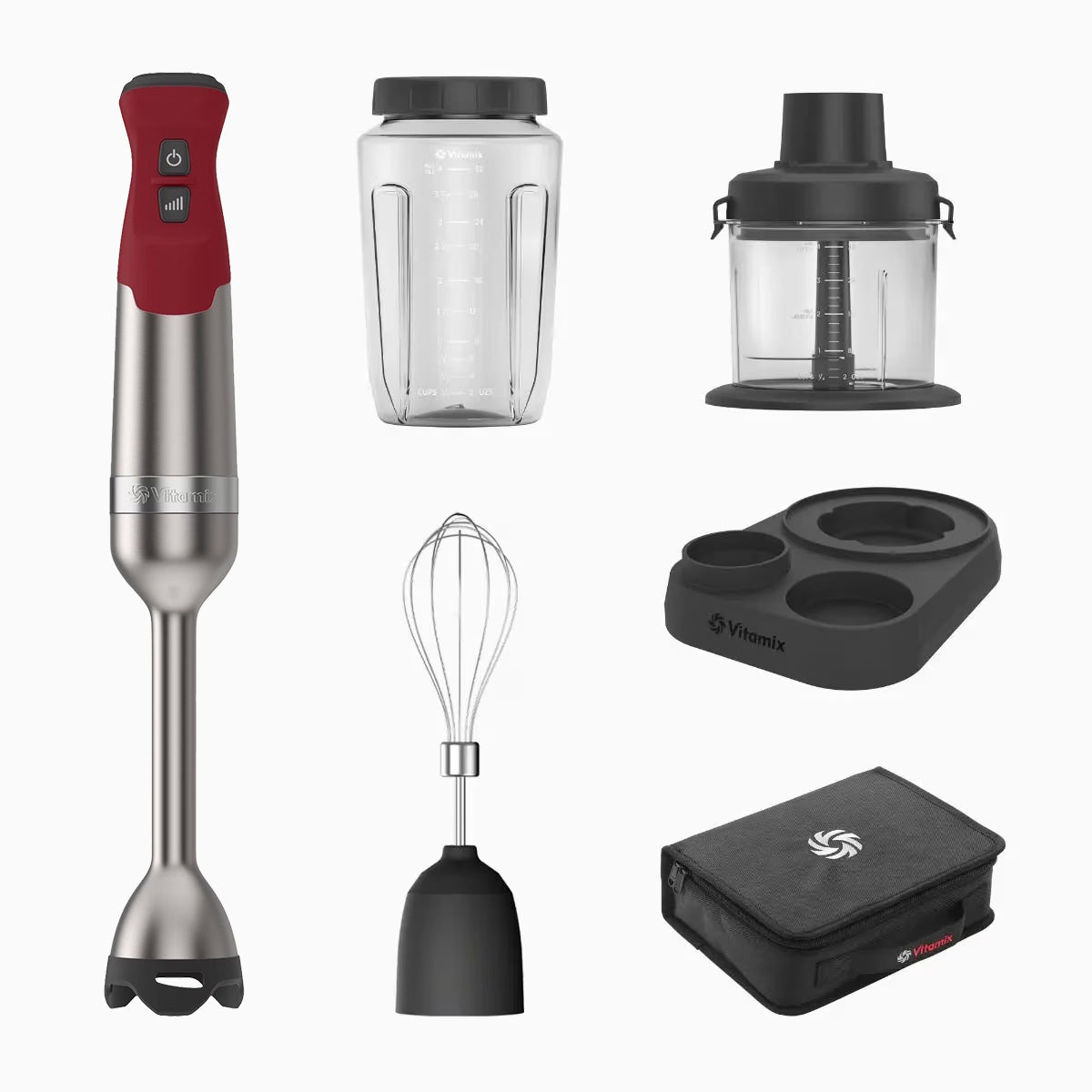 Vitamix 5 Speed Immersion Blender Bundle in Red