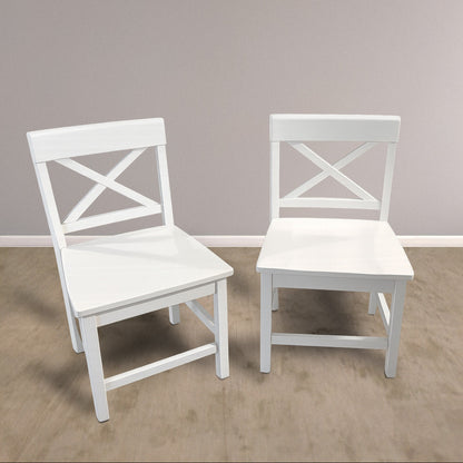 StyleWell White Wood Dining Chairs (Set of 2)